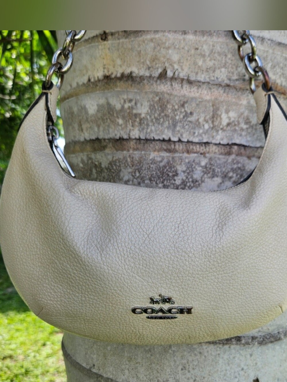 COACH Handbag, Cresent Coach Bag, Coach Purse, Cream Coach Handbag